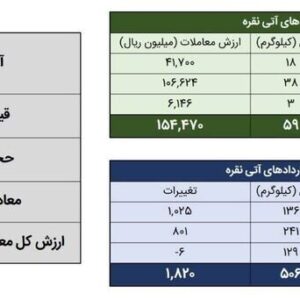 معامله ۱۹۳ کیلوگرم شمش نقره در بورس کالا