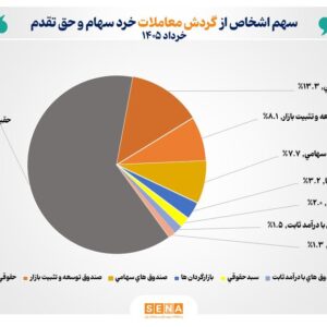 سهم سرمایه‌گذاران حقیقی‌ از معاملات سهام در خرداد امسال به ۶۳ درصد رسید/ بانک‌ها، فلزات اساسی و محصولات شیمیایی ۳ صنعت پرگردش بازار سهام در آخرین ماه بهار ۱۴۰۵ بودند