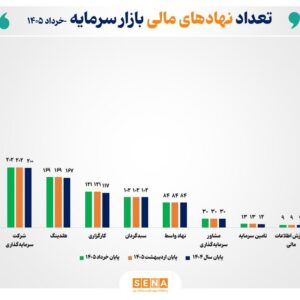 تعداد نهادهای مالی بازار سرمایه به ۱۲۹۸ نهاد رسید